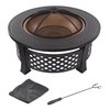 Pure Garden 32-Inch Outdoor Round Metal Wood Burning Firepit/Fireplace, Bronze 50-FP188